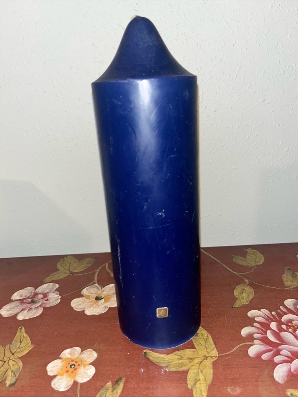 PartyLite Fresh OCEAN MIST 3 x 7 Bell Top Pillar Candle Royal Blue Retired